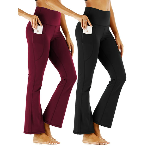 AWLE Womens Bootleg Yoga Pants High Waist Non See-Through Tummy Control Boot-Cut Workout Flared Lounge Pants 